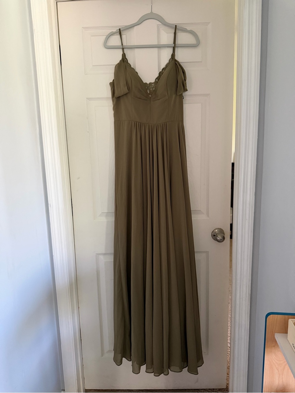 Baltic Born Olive Maxi Dress with Lace Accents
